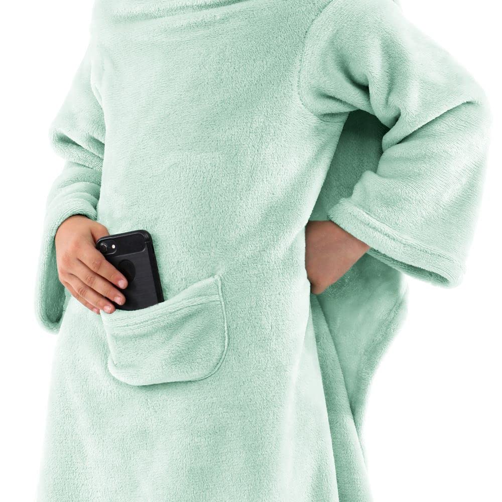 TEXPOT Kuscheldecken plaid enfant vert clair 90x105 cm