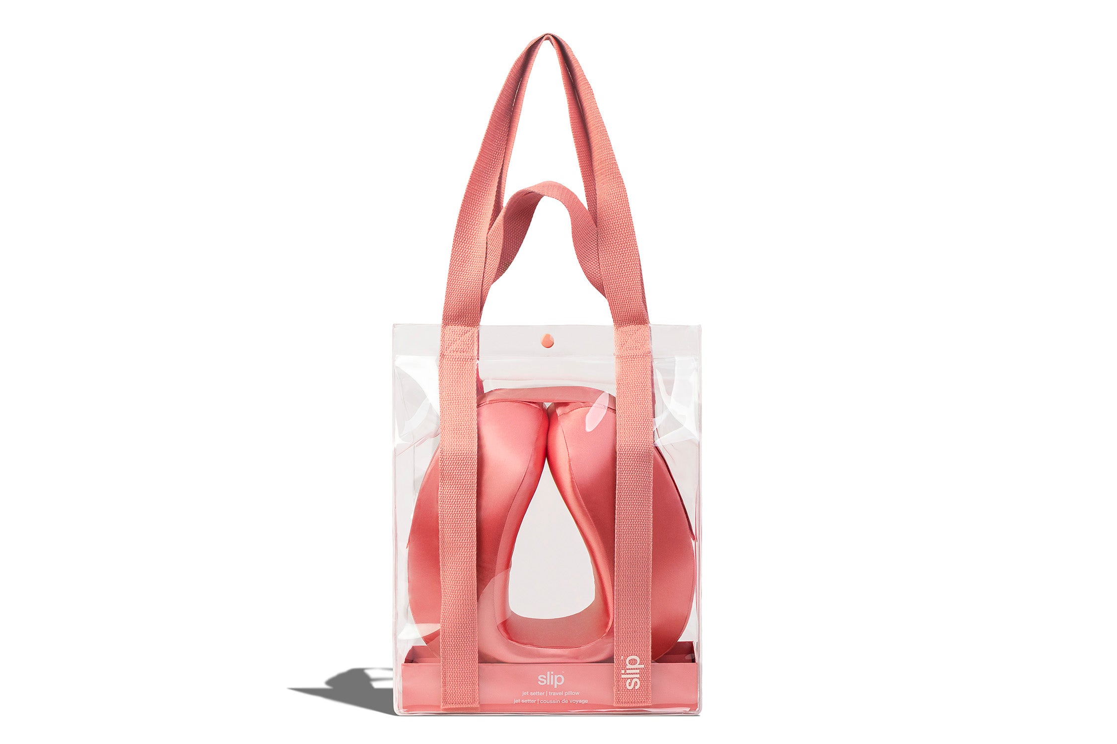 Slip Jet Setter Travel Pillow oreiller voyage Blush soie