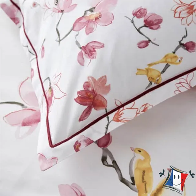 Tradilinge Elisa Taie Oreiller Percale Fleur 65x65