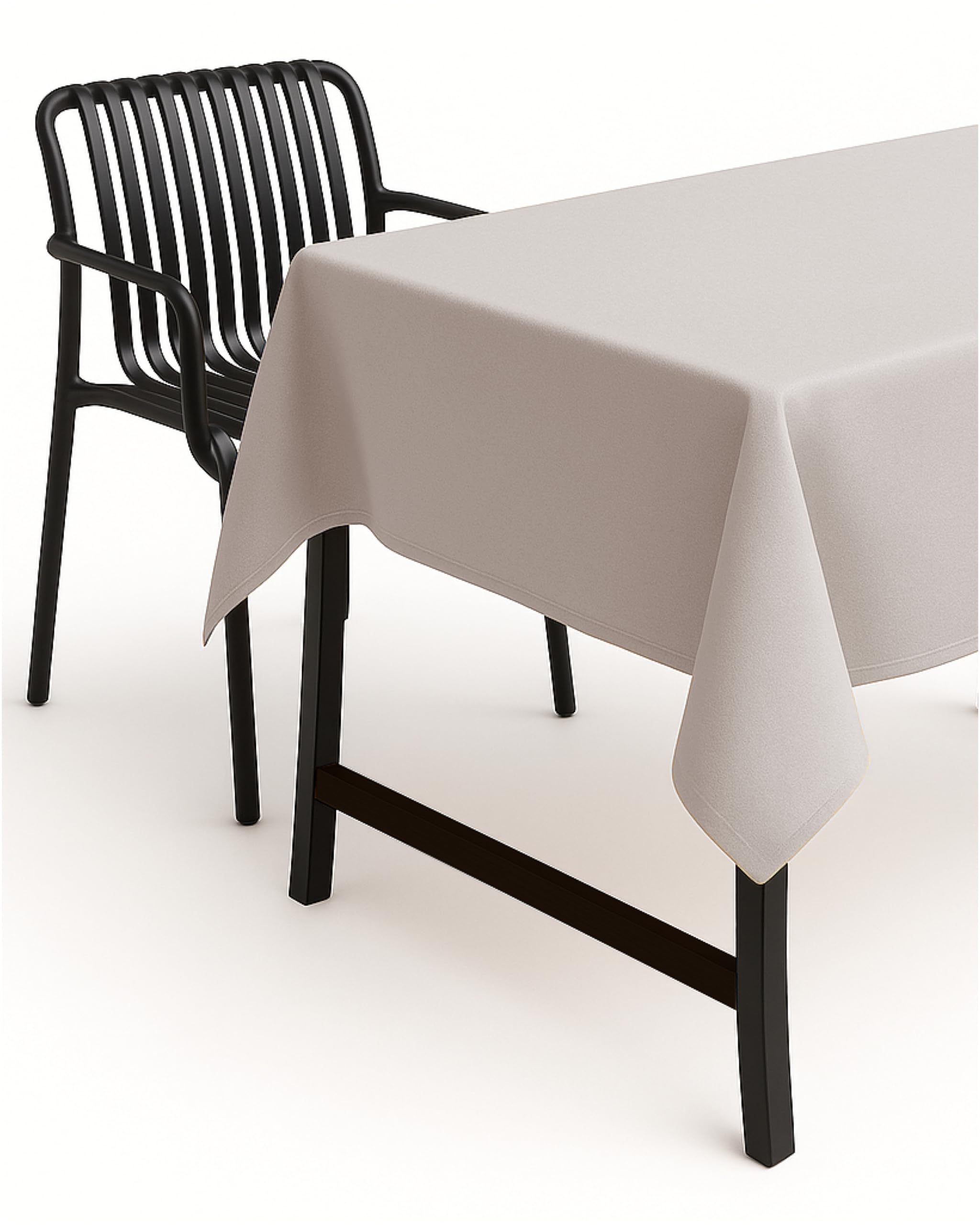 TEXPOT Gartentischdecken Nappe jardin ronde 140 cm gris clair aspect lin