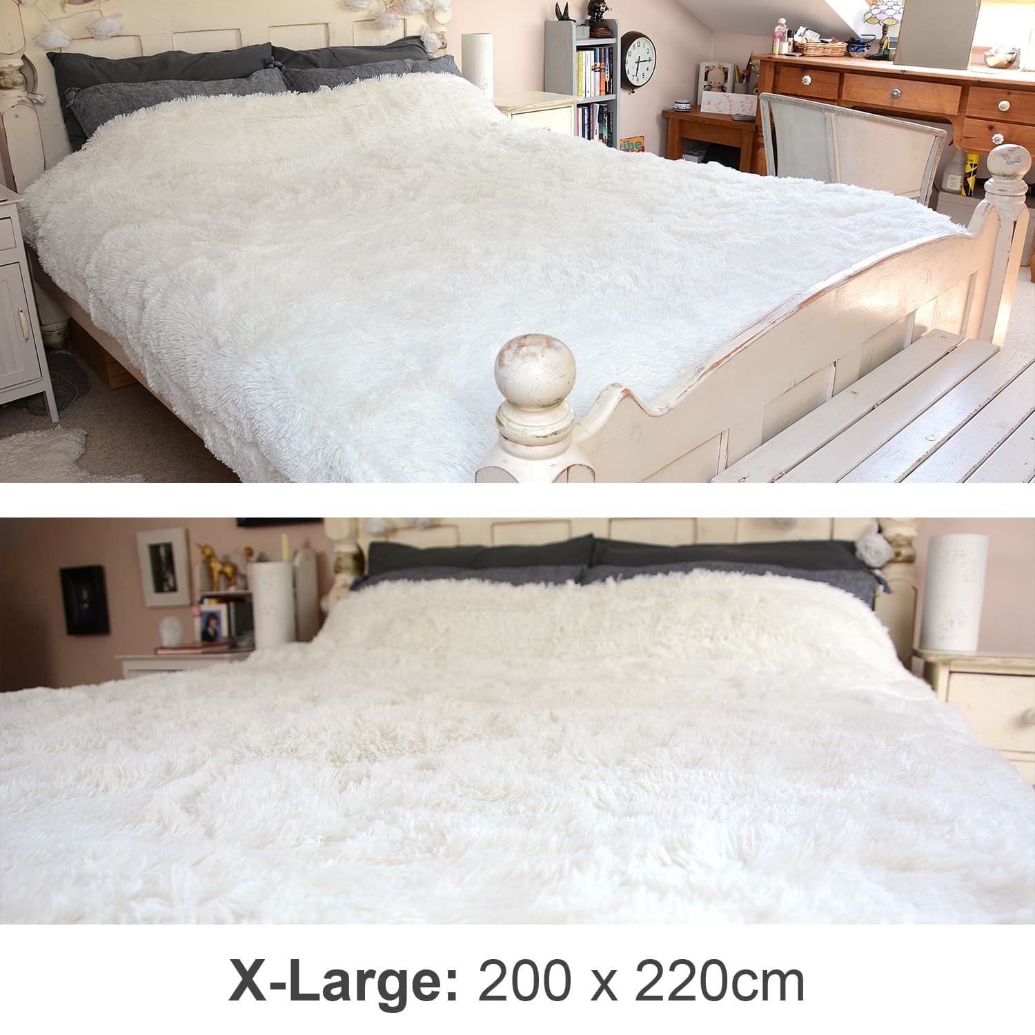 Snug Yeti plaid fausse fourrure blanc 200 x 220 cm