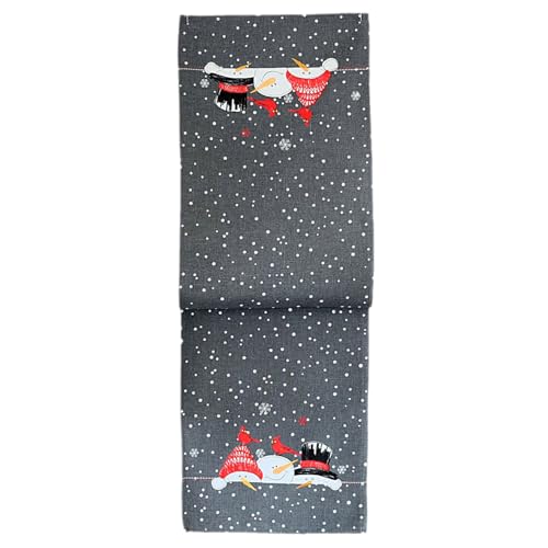 TEXPOT Tischdecken nappe 85x85 carrée broderie bonhomme neige