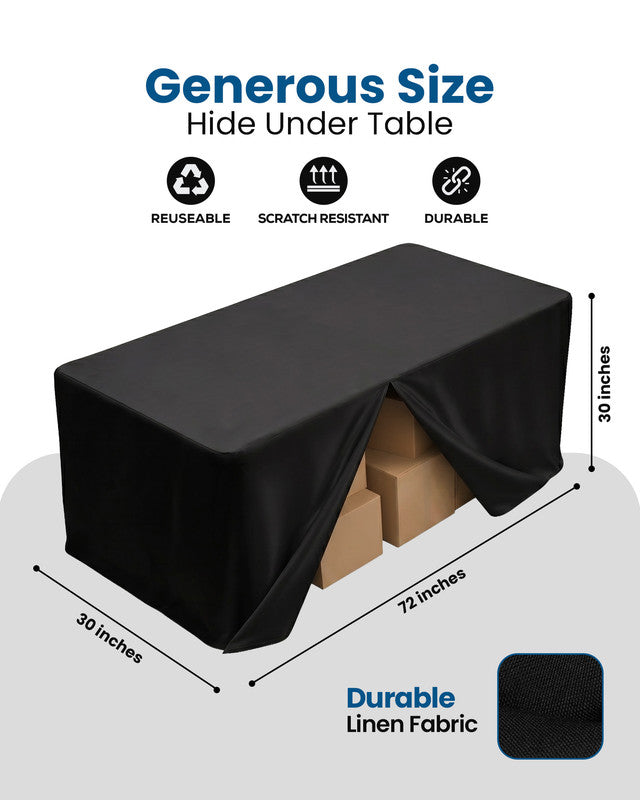 Utopia Bedding Table Linen Nappe Houssée 30x72 Noir Lot 2 polyester