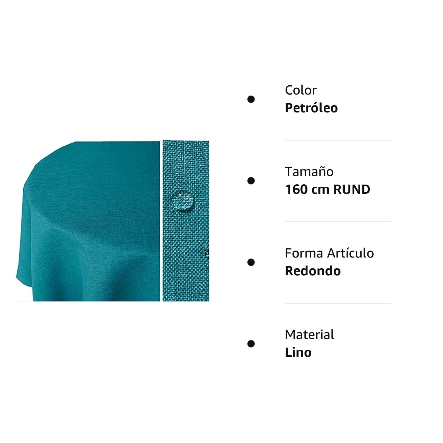 TEXPOT Gartentischdecken nappe ronde 160 bleu pétrole lotus