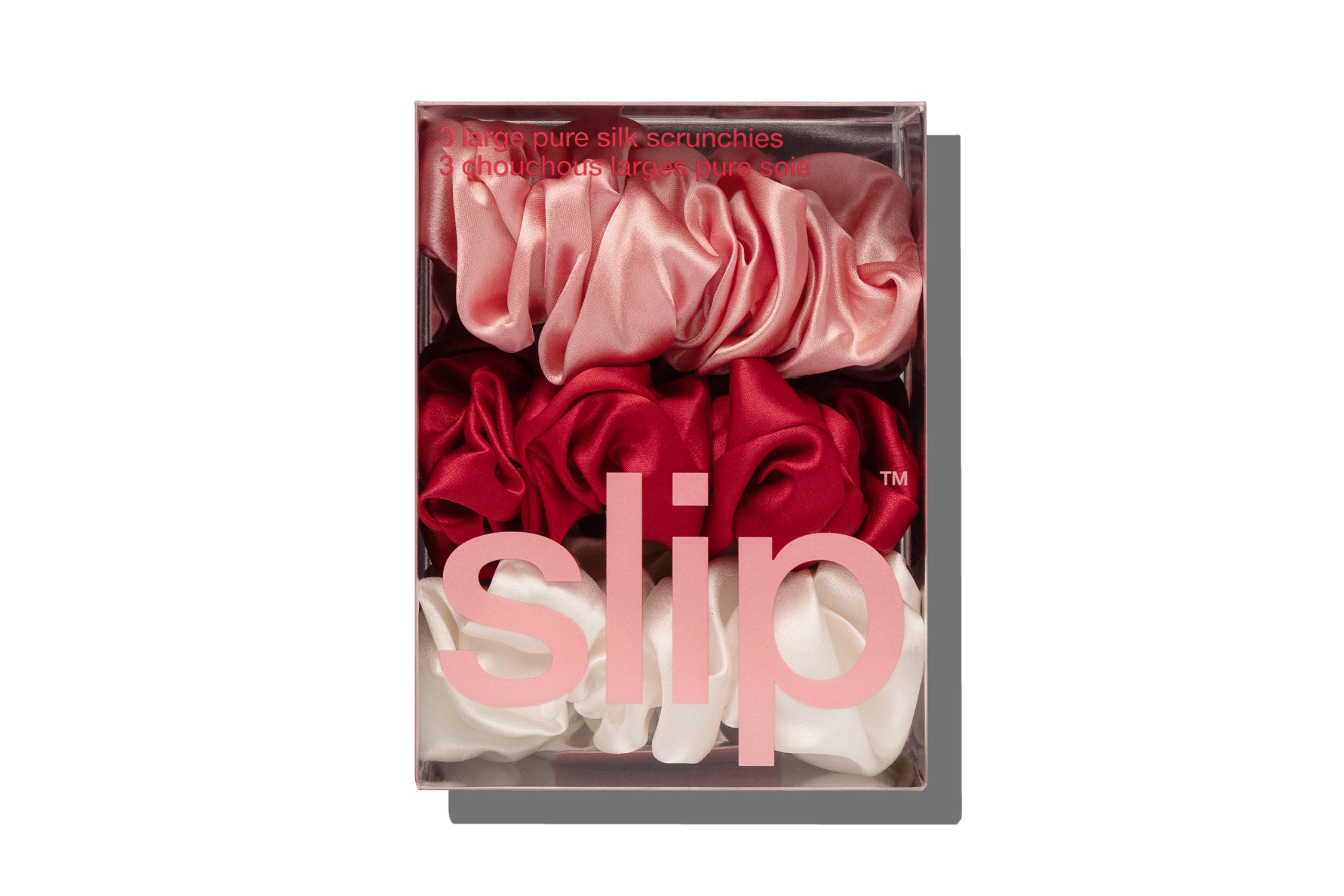 Slip Large Scrunchies Chouchou Soie Rosy Lot 3