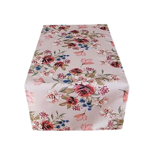 TEXPOT Tischläufer chemin de table fleurs rose polyester
