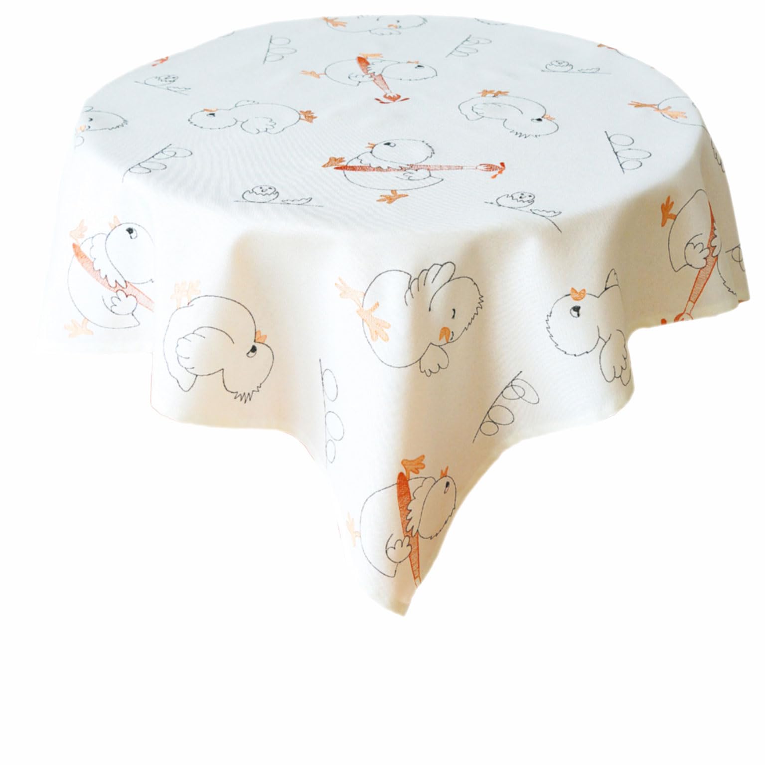 TEXPOT Tischdecken nappe Pâques 85x85 poussins crème