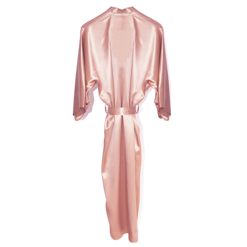 Slip Long Robe peignoir soie rose 100% soie