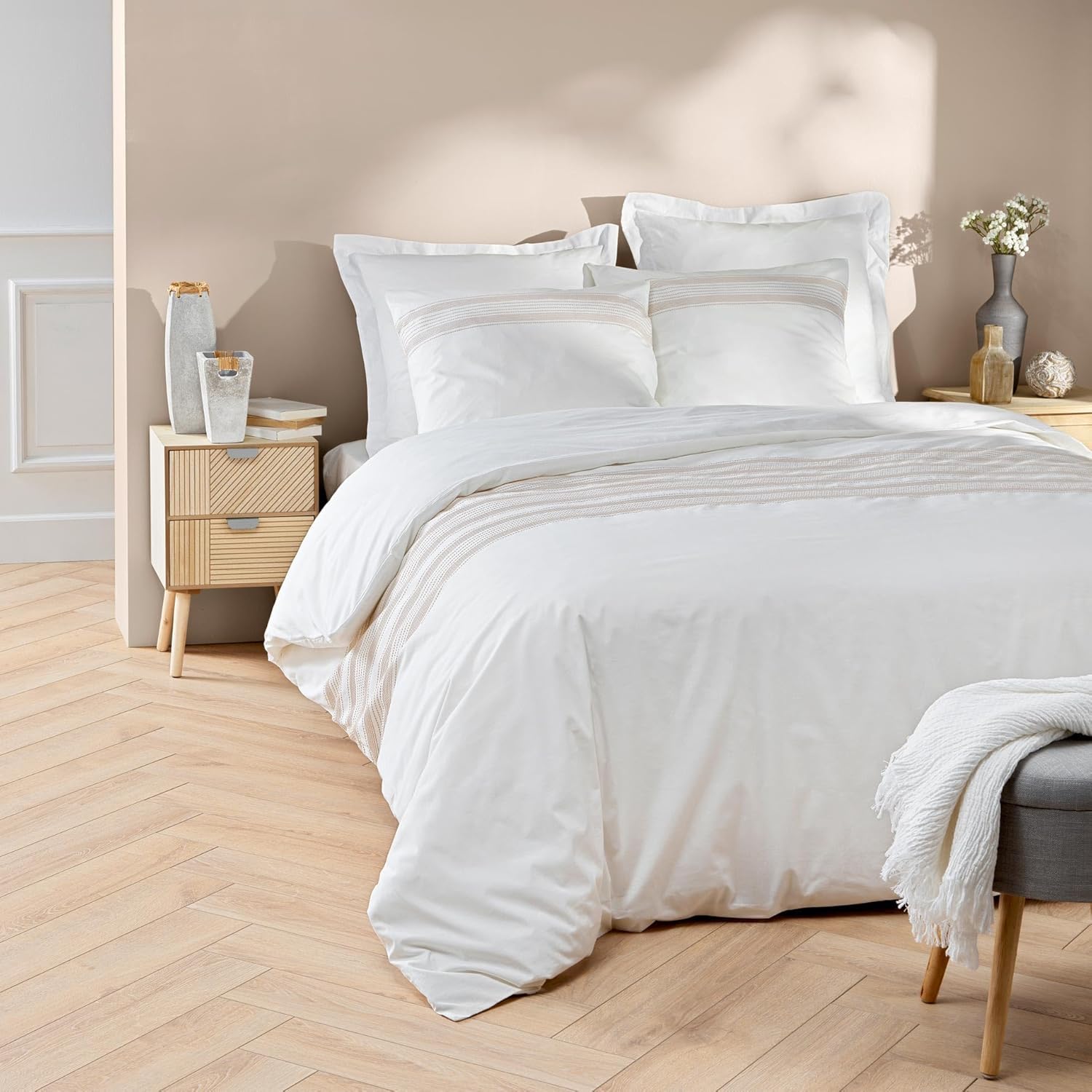 Promo Linge Opera parure lit coton 240x220 cm 3 pièces