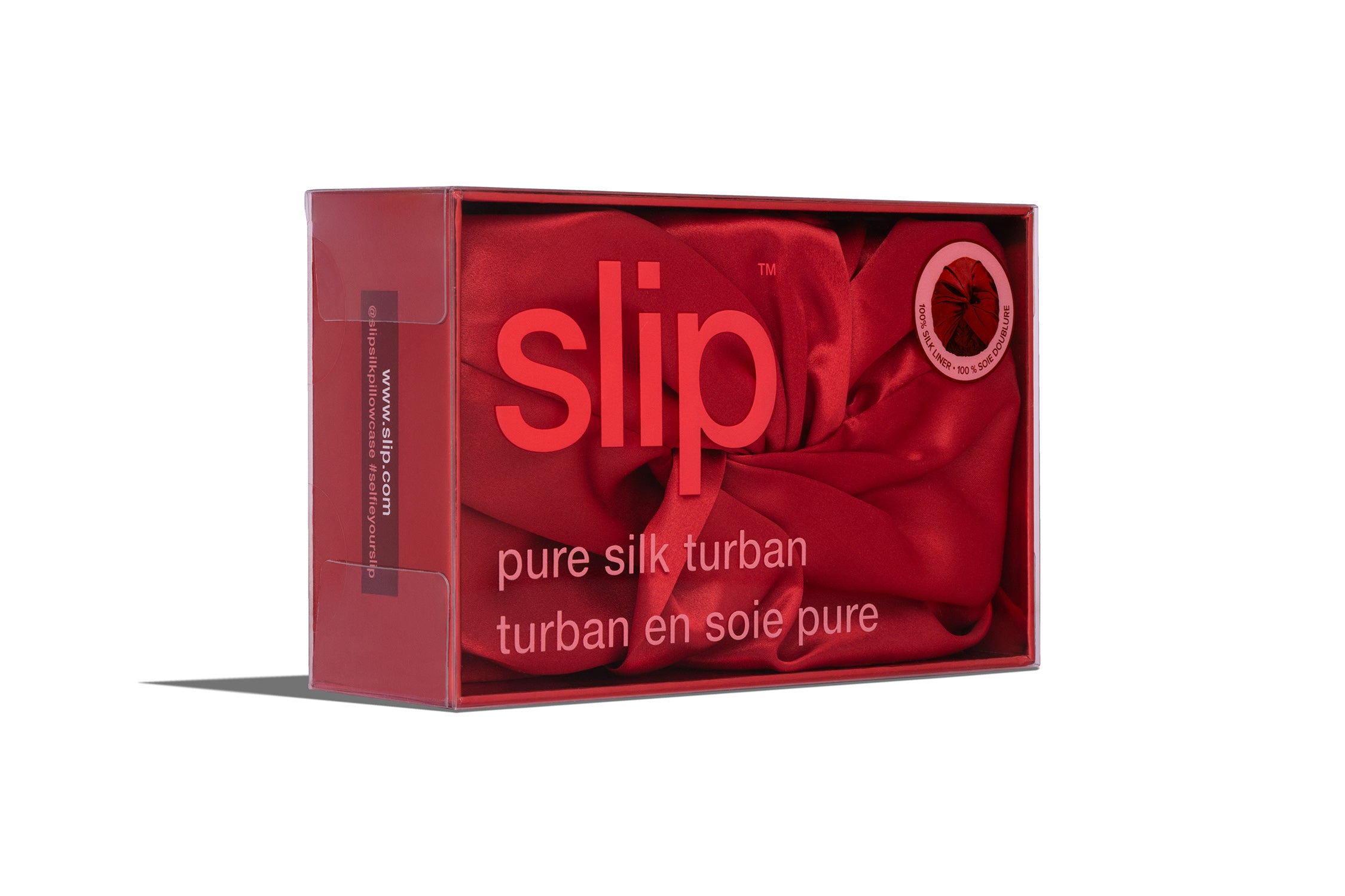 Slip Turban bonnet soie Scarlet rouge doublé