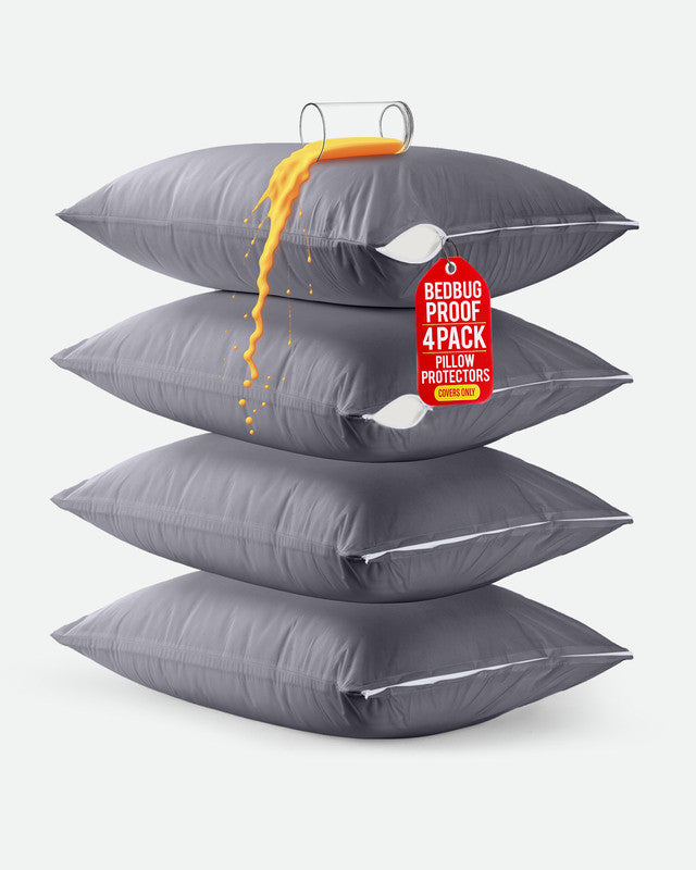 Utopia Bedding Pillows Protège Oreiller Blanc Queen Lot 4