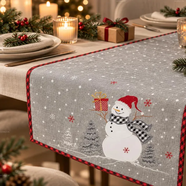 TEXPOT Tischläufer chemin de table Noël gris 40x85 cm