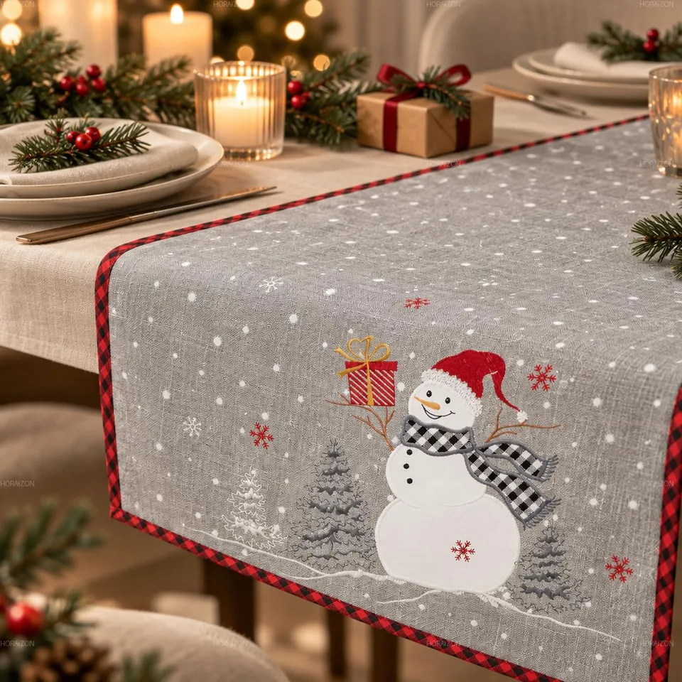 TEXPOT Tischläufer chemin de table Noël gris 40x85 cm