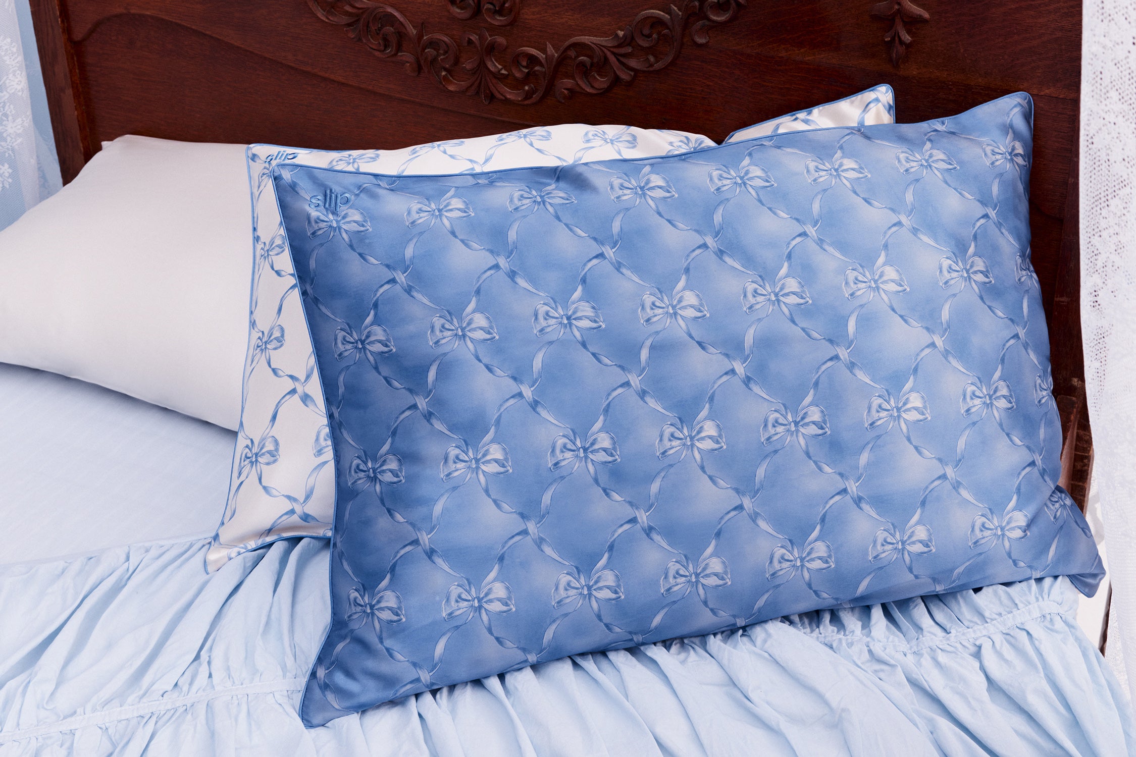 Slip Queen Zippered Bluebelle taie oreiller soie 51x76