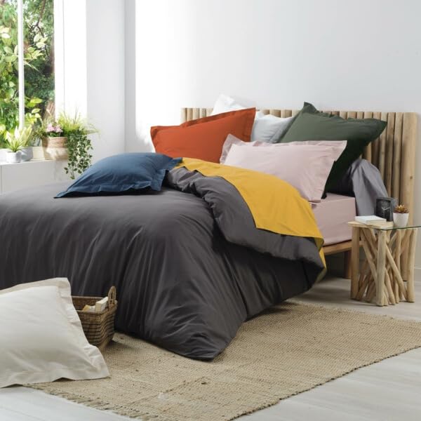 Promo Linge Housse de couette percale coton acier 220x240 cm