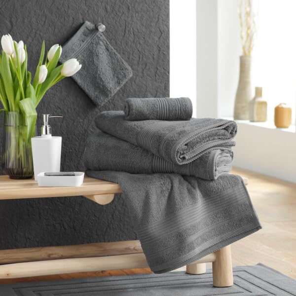 Promo Linge Draps de bain drap douche 70x130 anthracite coton
