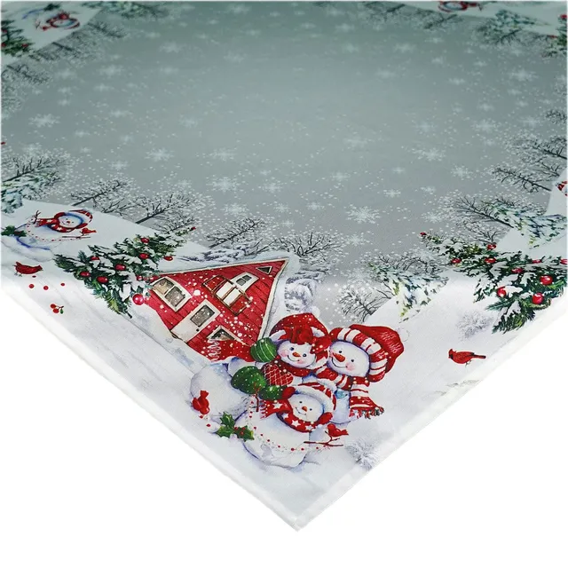 TEXPOT Tischdecken nappe carrée 85x85cm bonhomme neige Noël