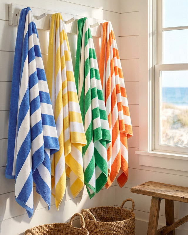 Utopia Bedding Towels Cabana serviette plage coton lot 4