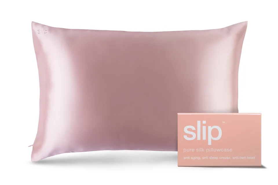 Slip Queen Zippered Pillowcase taie oreiller soie rose 51x76