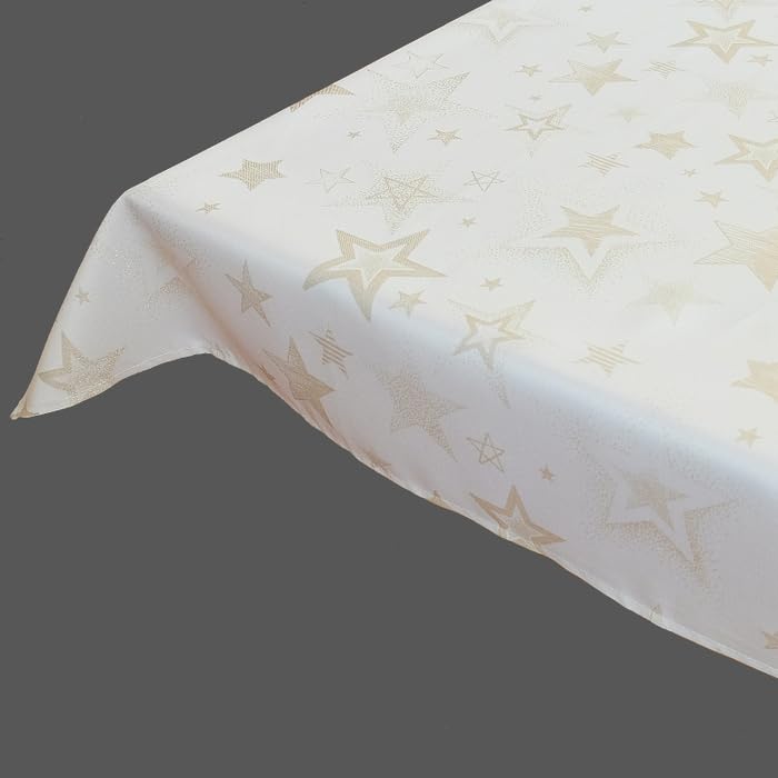 TEXPOT Tischdecken nappe ronde 160x130 rouge étoiles