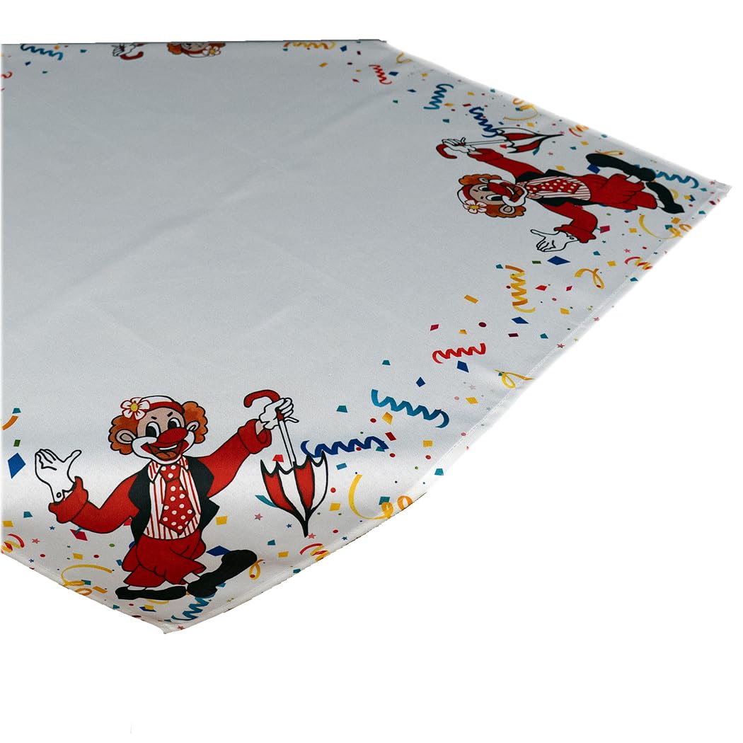TEXPOT Tischdecken nappe clowns blanc 85x85 polyester