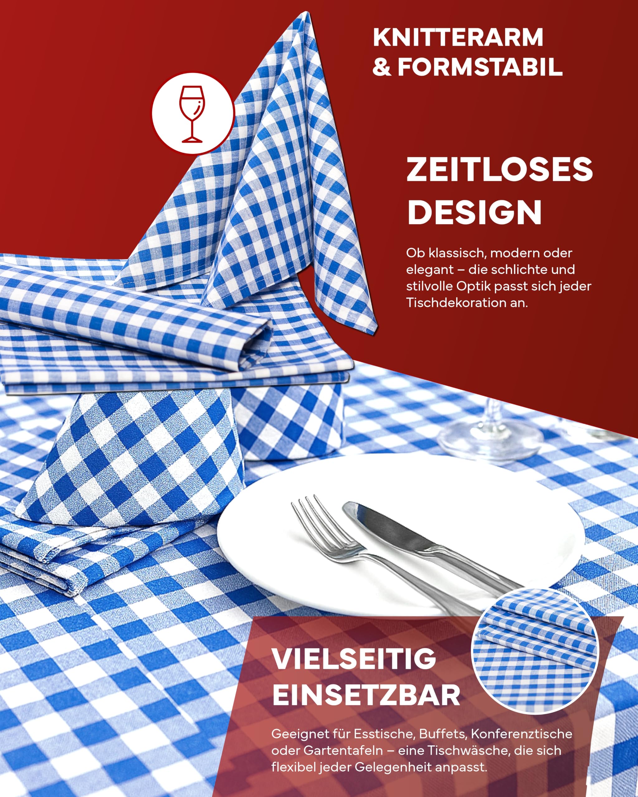 TEXPOT Servietten lot 6 serviettes 50x50 bleu coton
