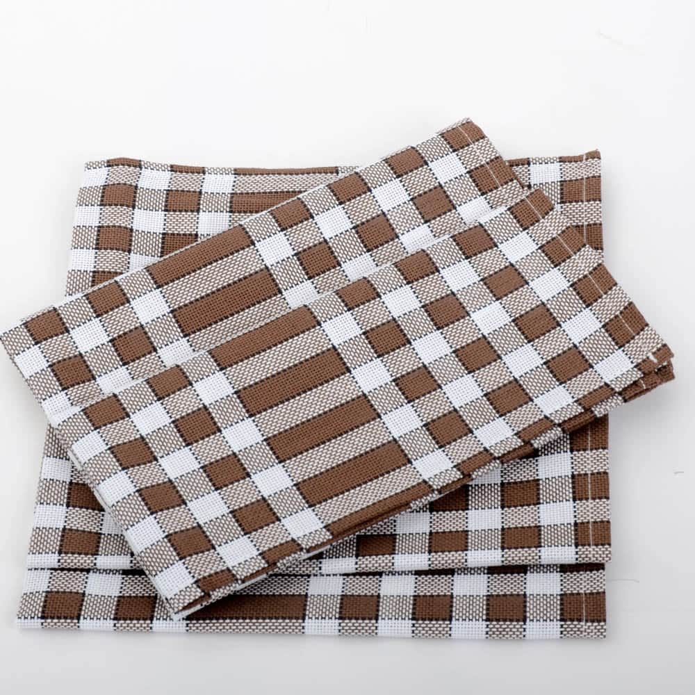 Lingorama Cuisine Serviette de table 50x50 chocolat lot de 6 pur coton