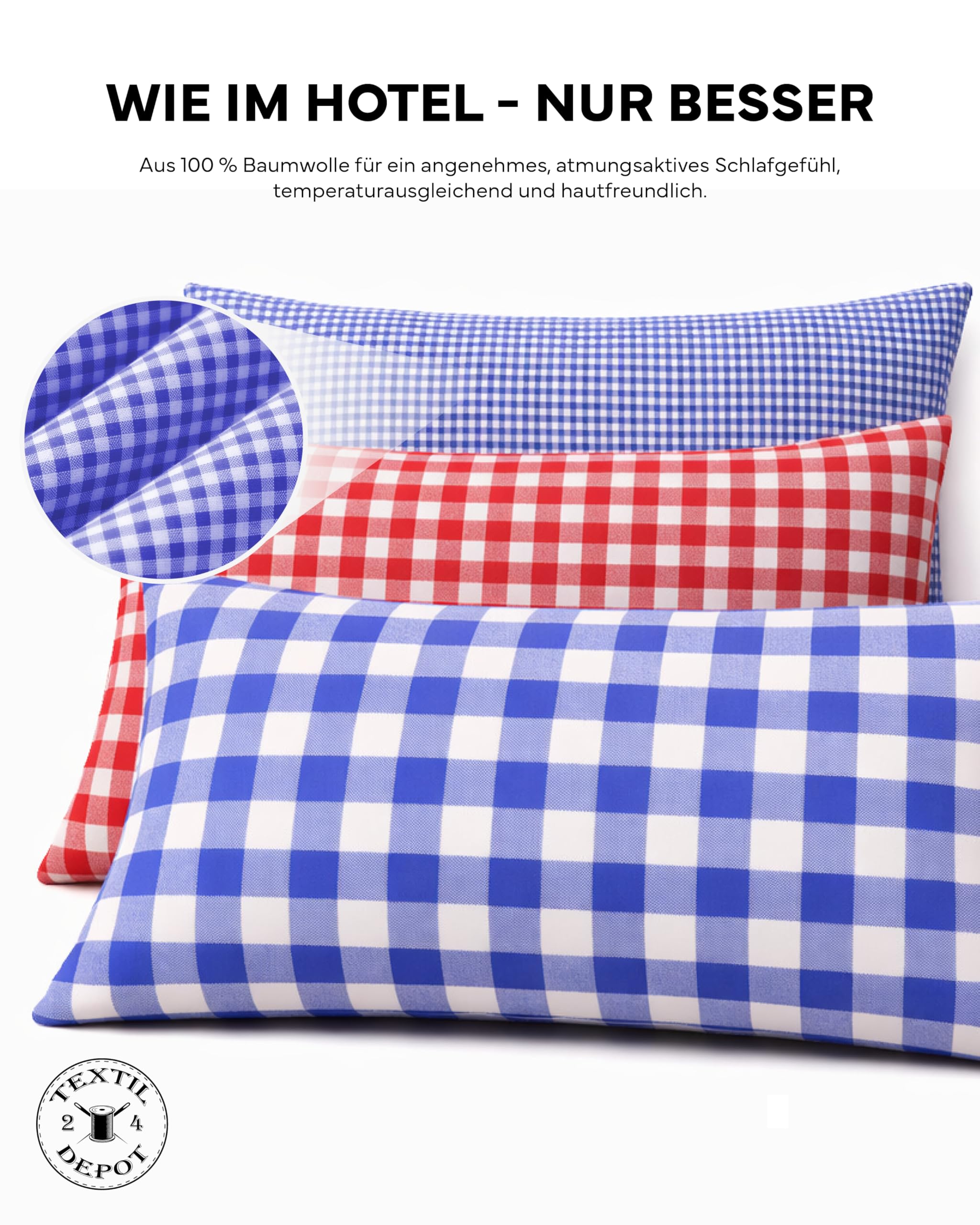 Texpot Kissenhüllen housse de coussin 40x40 bleu coton lot 1