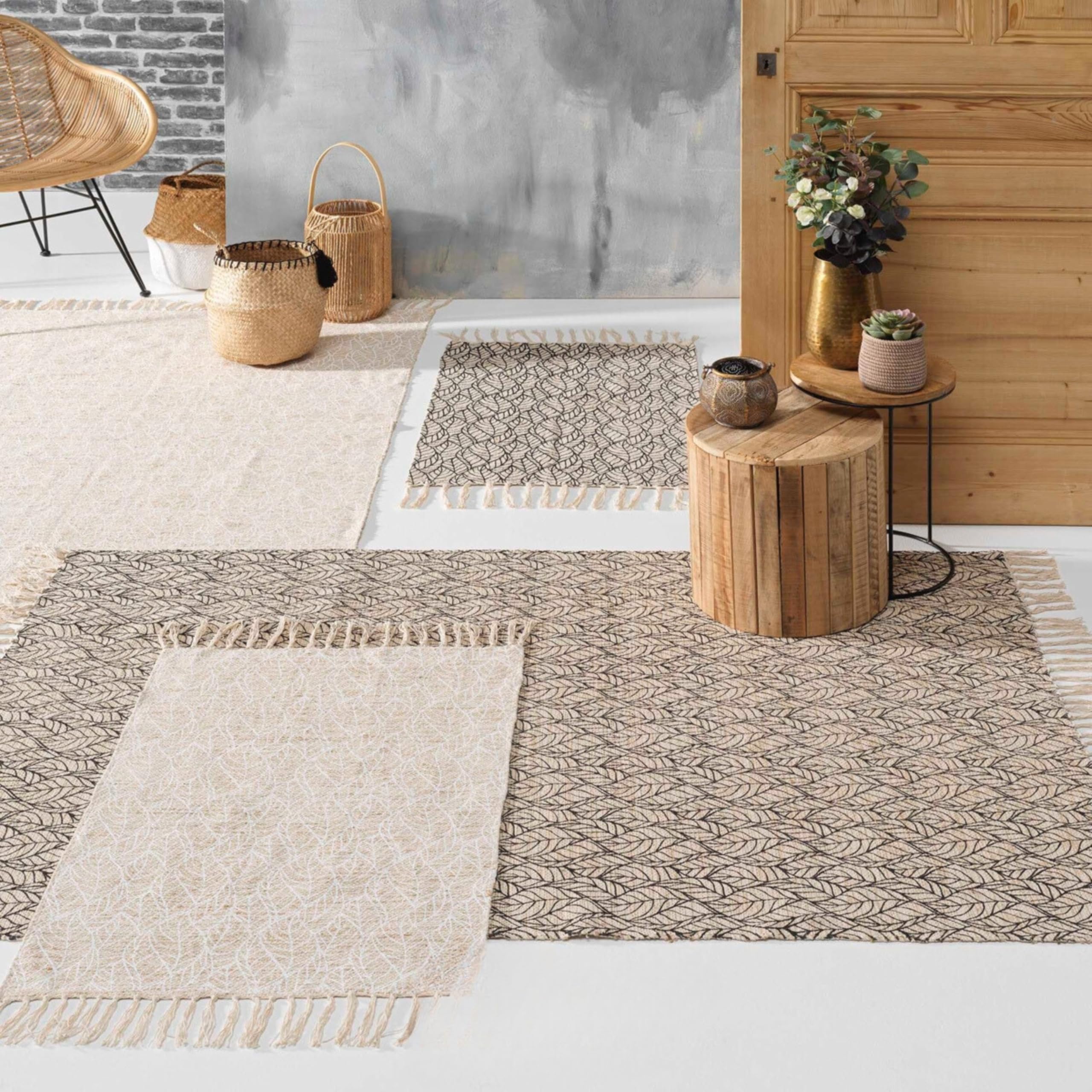 Promo Linge Kalinda tapis 120x170 cm coton jute blanc