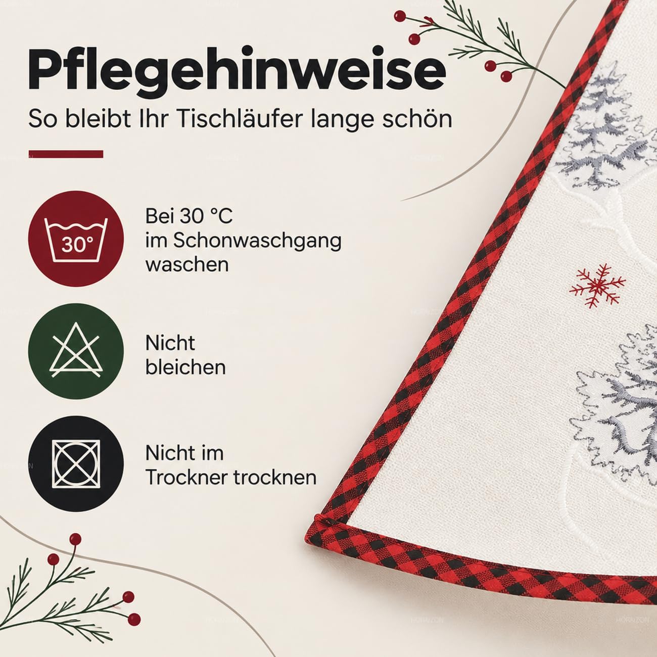 TEXPOT Tischläufer chemin de table Noël écru 40x85 cm