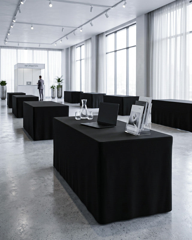 Utopia Bedding Table Linen Nappe Houssée 30x72 Noir Lot 2 polyester