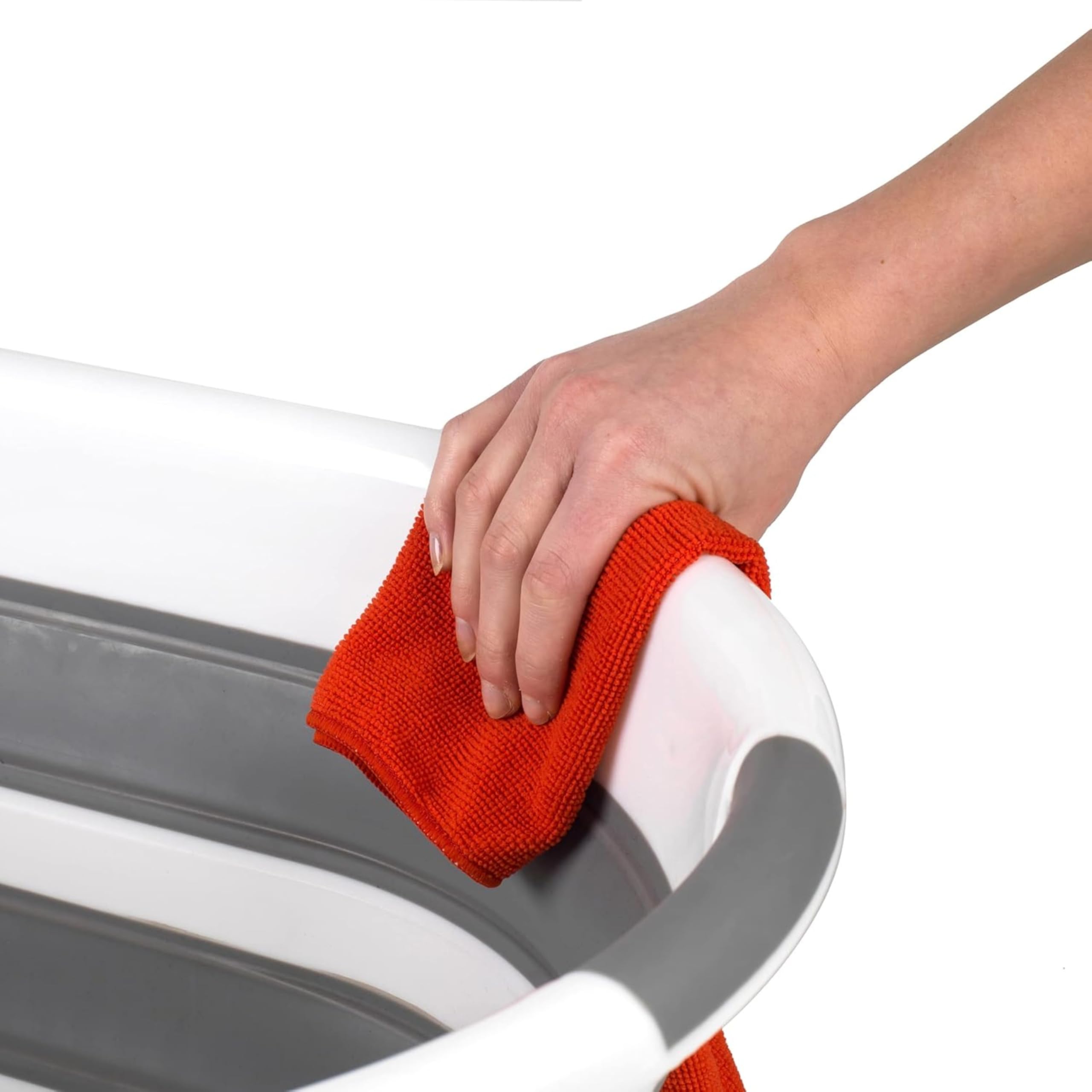 Promo Linge Paniers à linge panier pliable 27L gris blanc