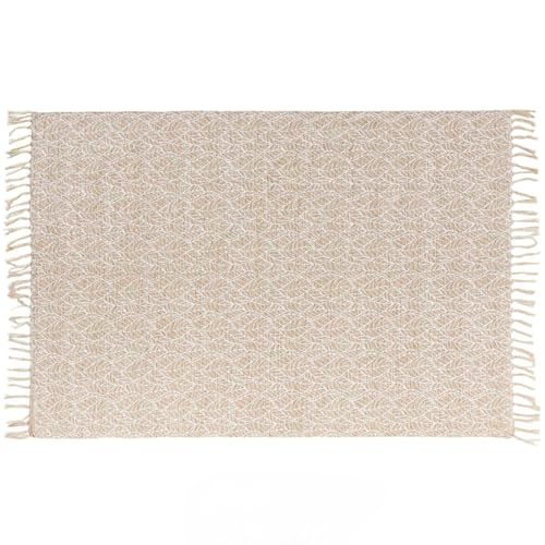 Promo Linge Kalinda tapis 120x170 cm coton jute blanc