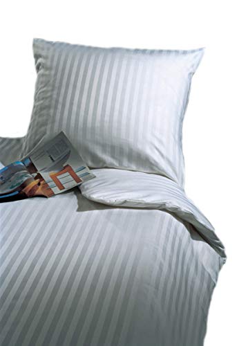 TEXPOT taie oreiller blanche rayures 80x60 coton