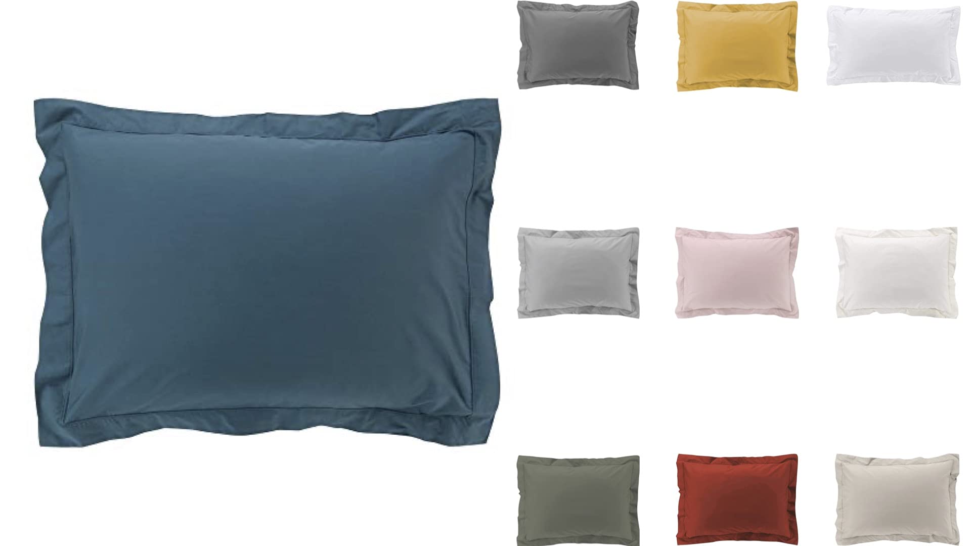 Promo Linge Taies d'oreiller Percale Anthracite 50x70 Lot 2