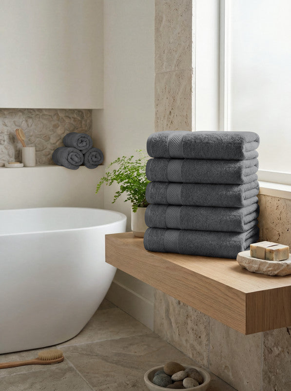 Utopia Bedding Towels serviette bain coton gris lot 6