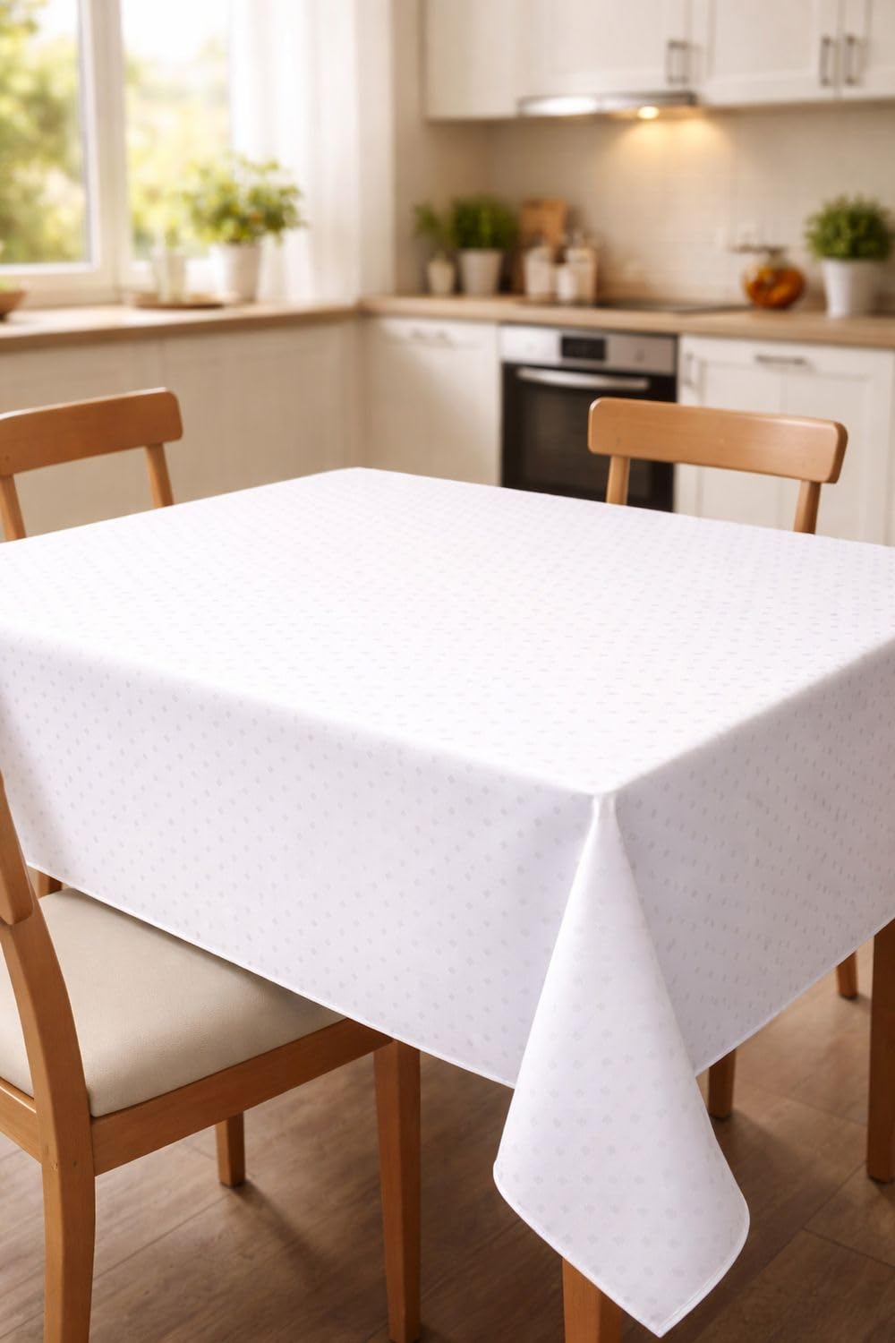 TEXPOT Tischdecken nappe 180x140 blanche damas anti-taches