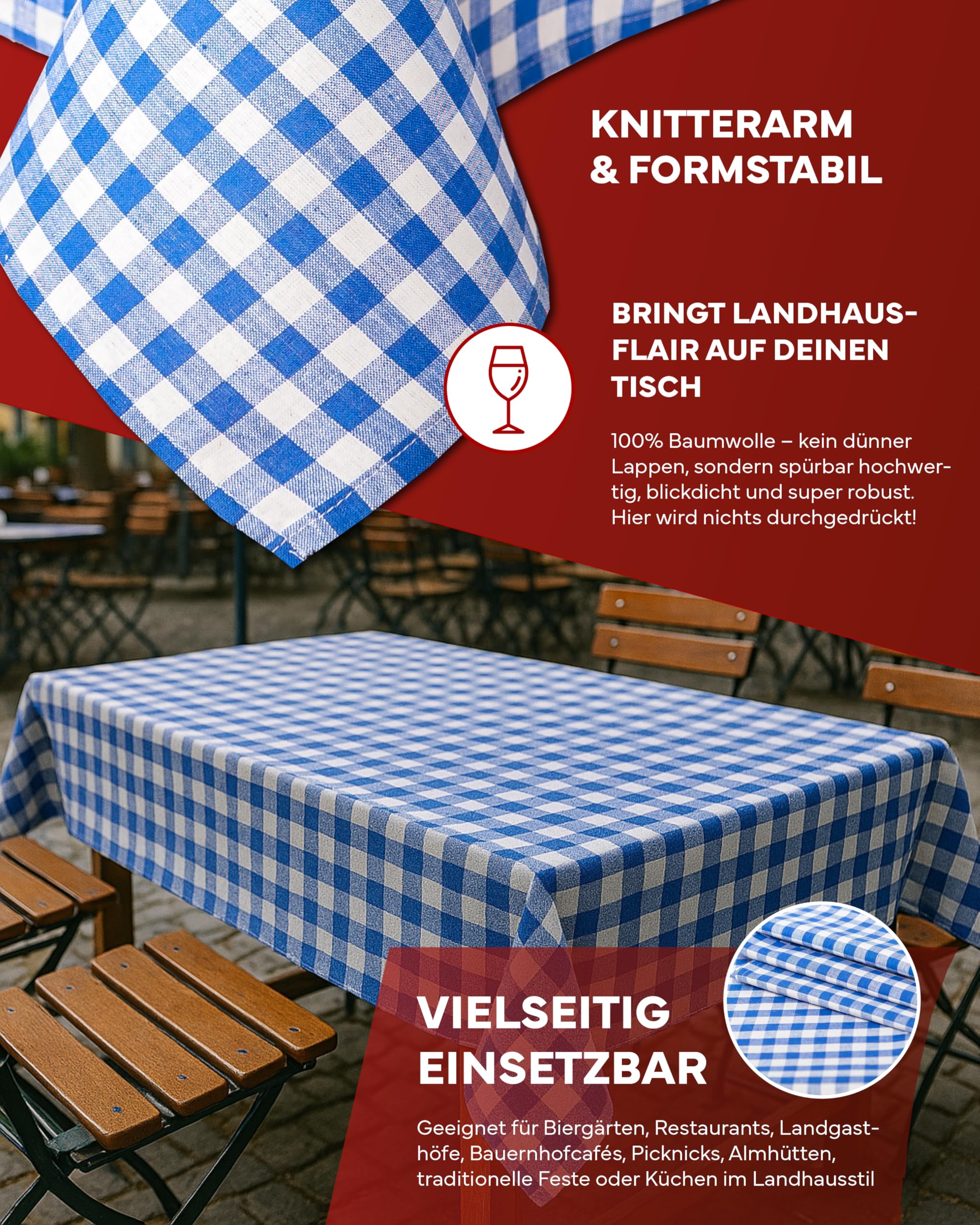 Texpot Servietten lot 6 serviettes 30x30 cm bleu blanc coton