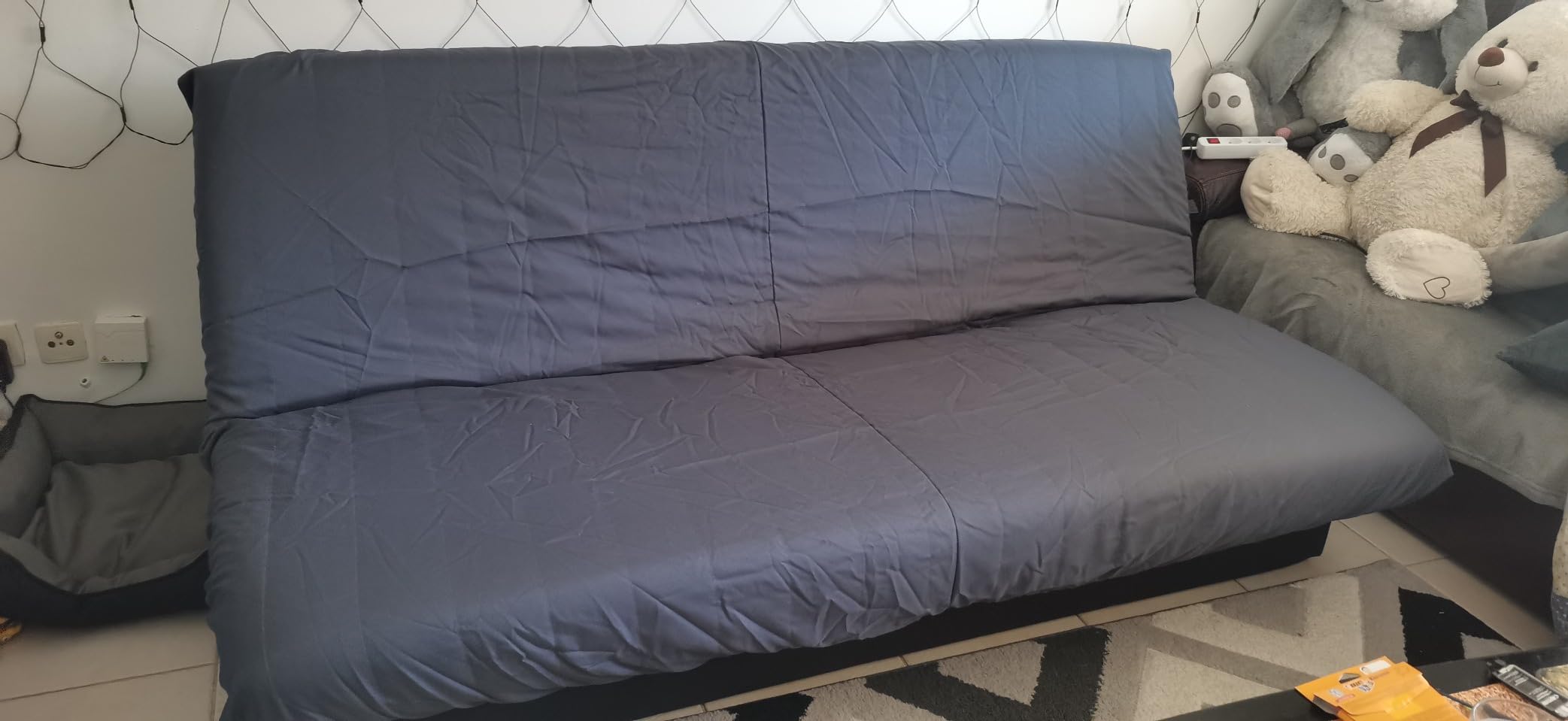 Promo Linge Draps Housse clic-clac matelassée anthracite