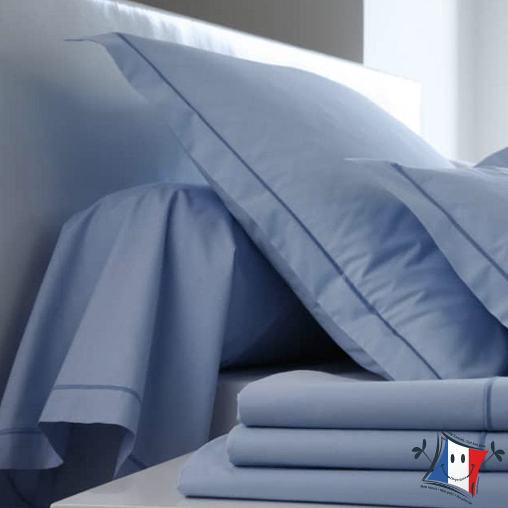 Lingorama Linge de lit Drap plat percale coton 240x300 uni blanc