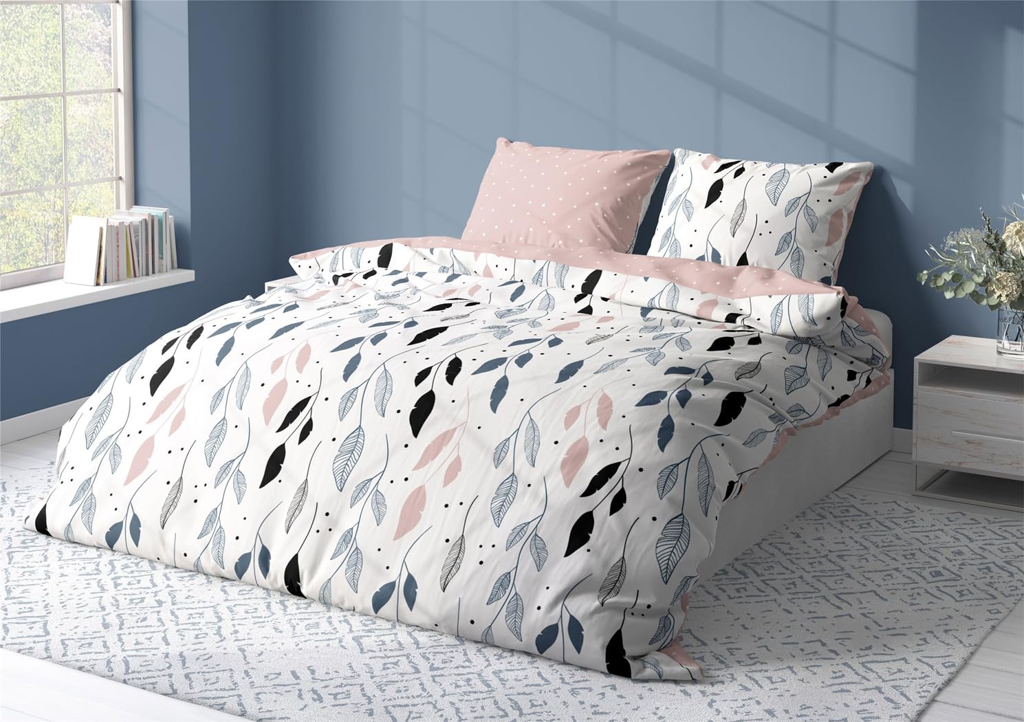 TEXPOT Bettwäsche housse de couette coton fleurs 140x200