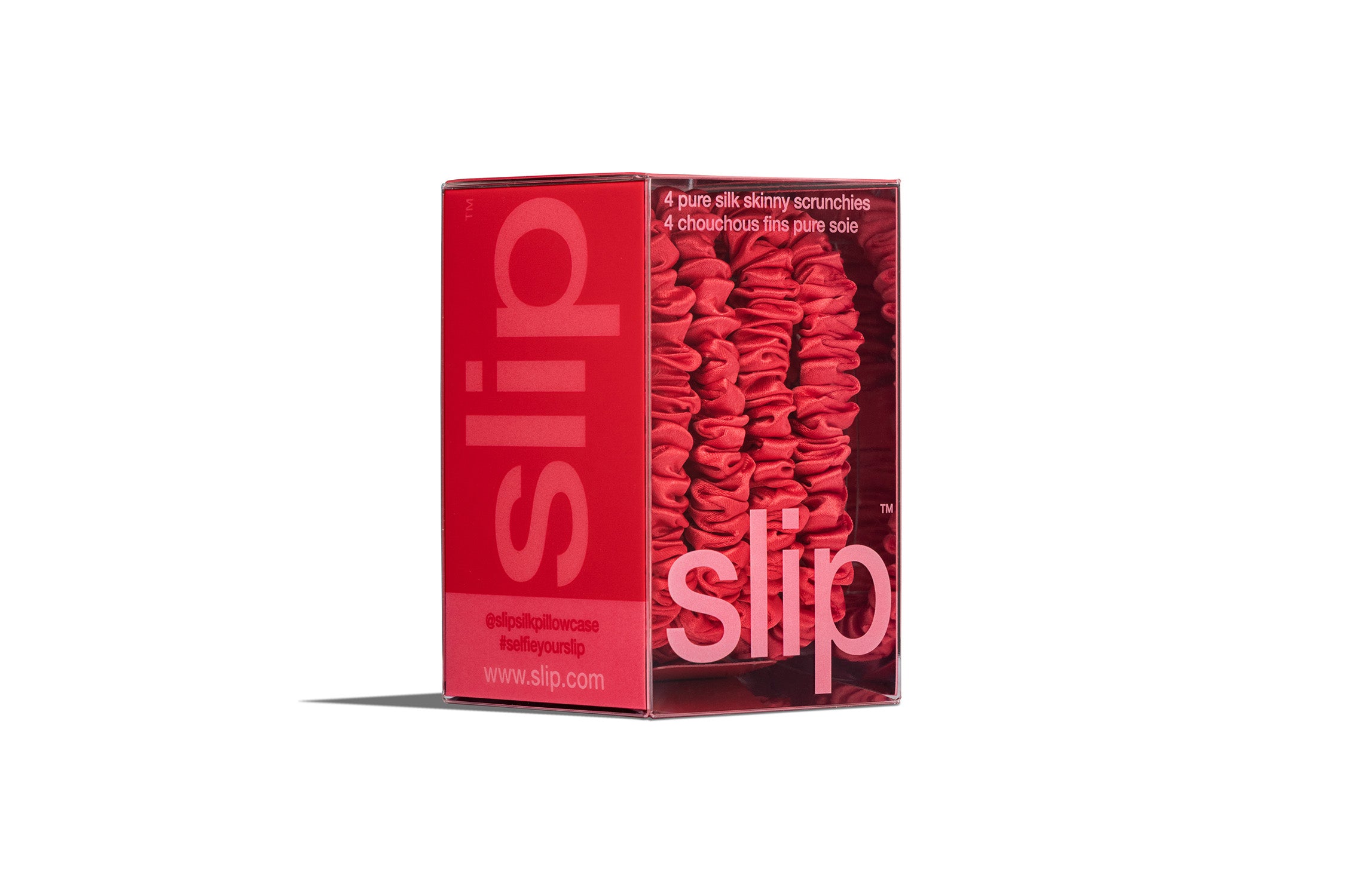 Slip Skinny Scrunchies Chouchou Fin Rouge Lot 4