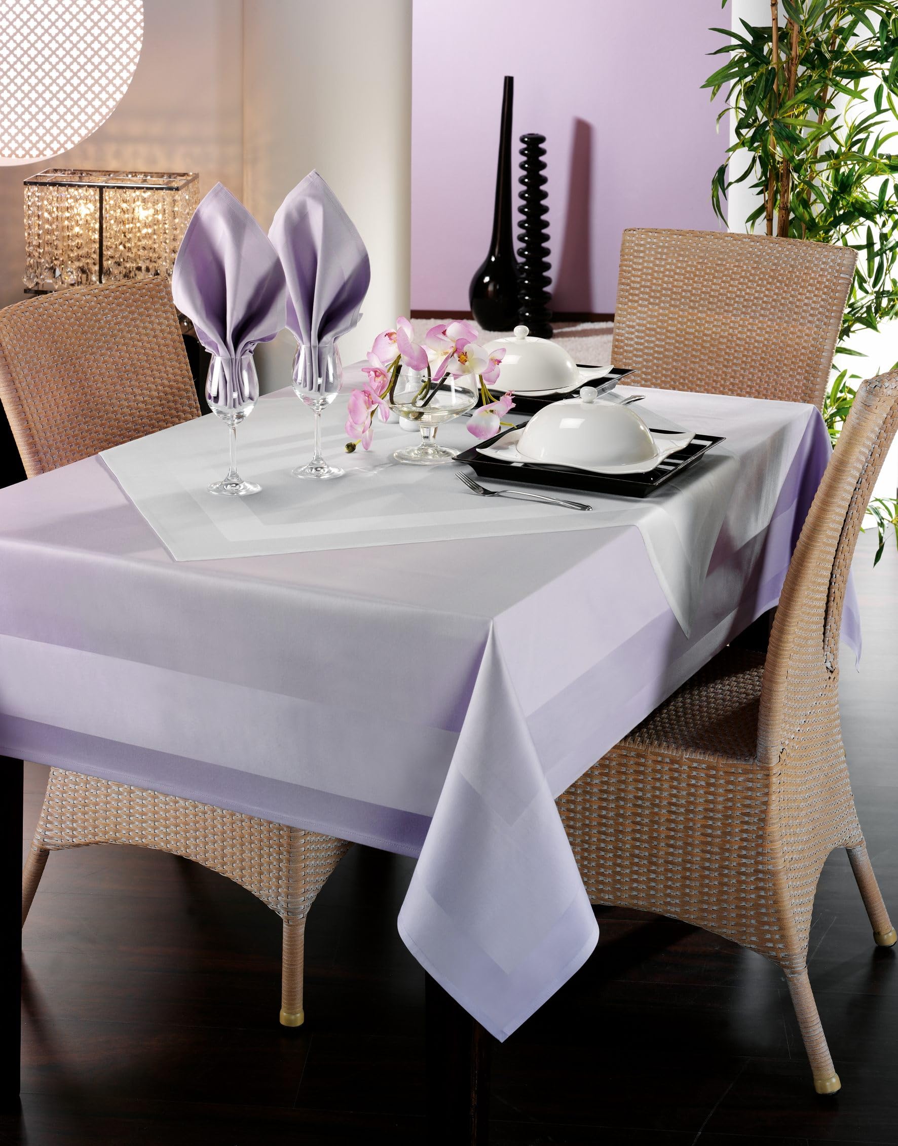 Texpot Tischdecken nappe damassée coton 130x130 cm