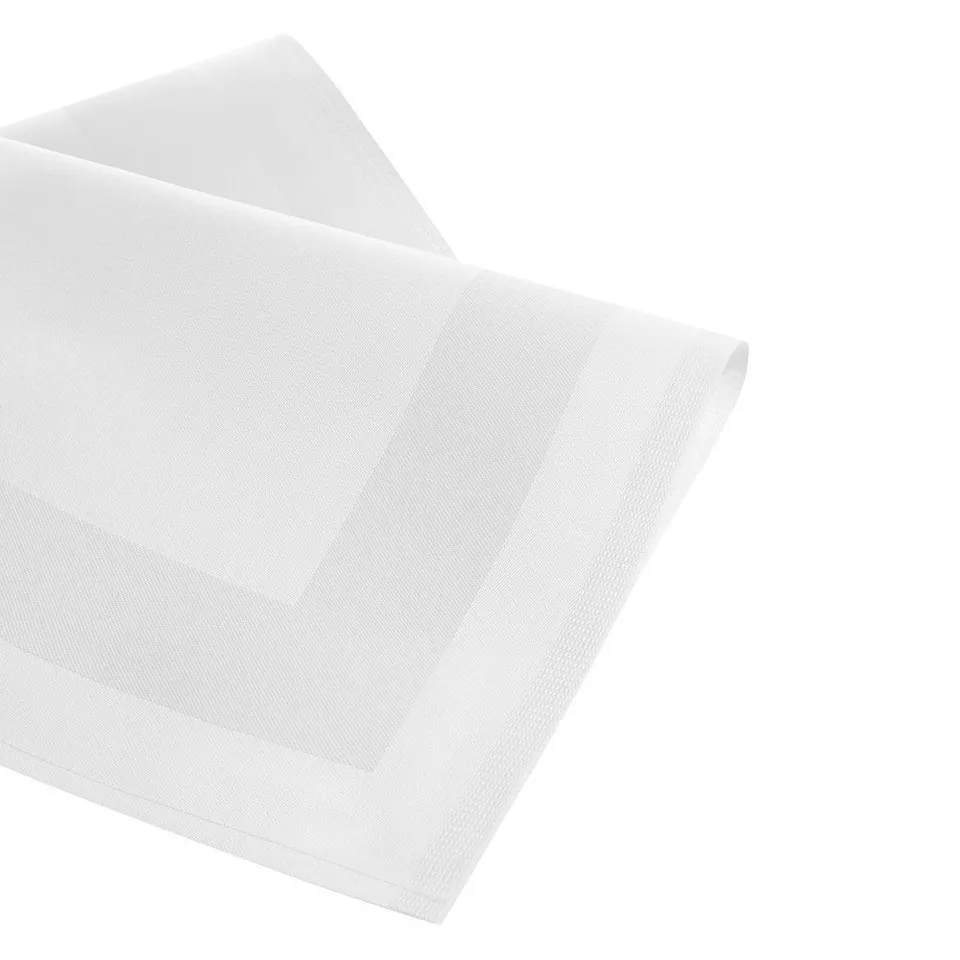 TEXPOT Servietten serviette de table damas blanc 50x50 lot 6