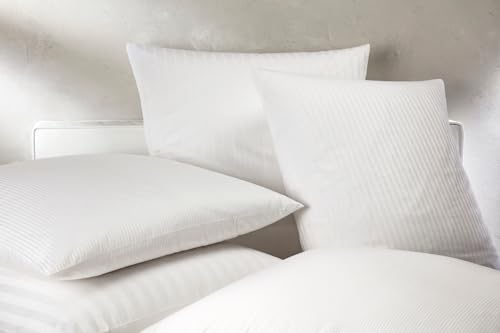 Texpot Kissenhüllen taie d'oreiller 80x80 blanc coton rayures 20 mm