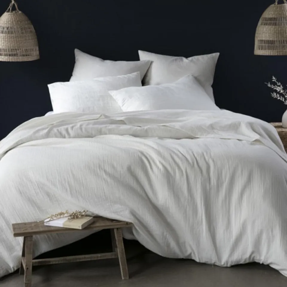 Lingorama Linge de lit Housse de couette gaze coton 260x240 blanc