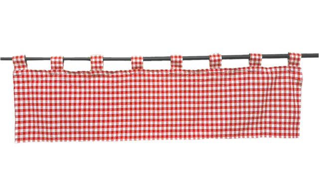 TEXPOT Vorhänge rideau brise-bise rouge blanc 30x150 cm coton