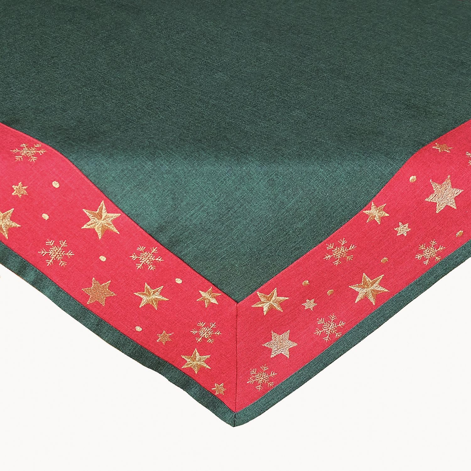 TEXPOT Tischdecken nappe 85x85 cm rouge beige étoiles