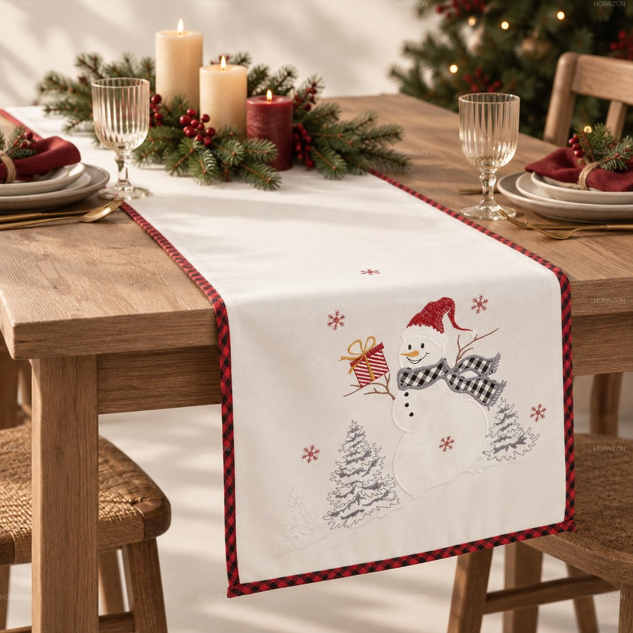TEXPOT Tischläufer chemin de table Noël écru 40x85 cm