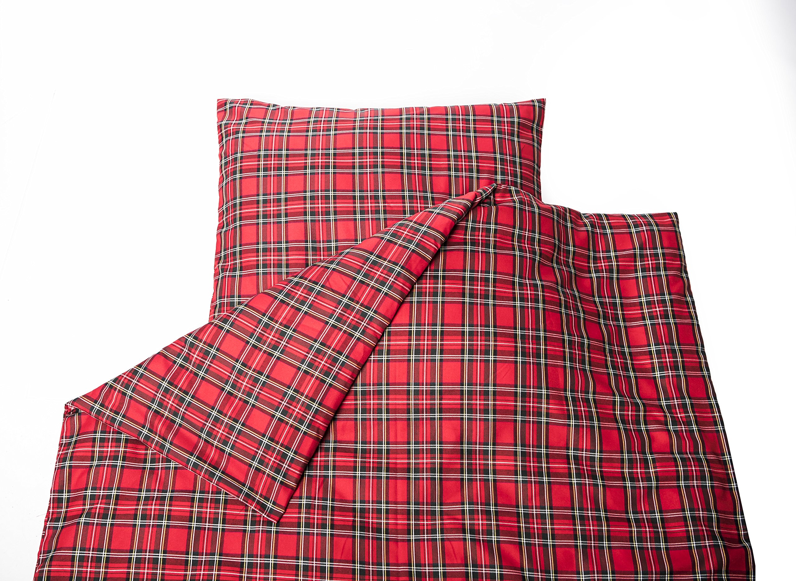 Texpot Bettwäsche parure de lit carreaux rouges 135 x 200 cm